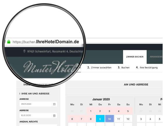 Buchungsmaschine Ihre Domain