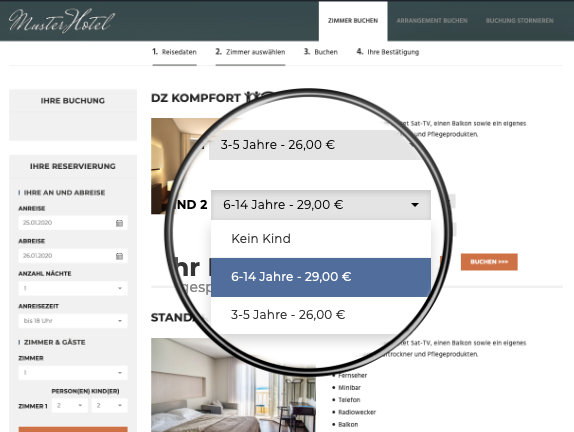 Buchungsmaschine Kinderpreise Nach Alter