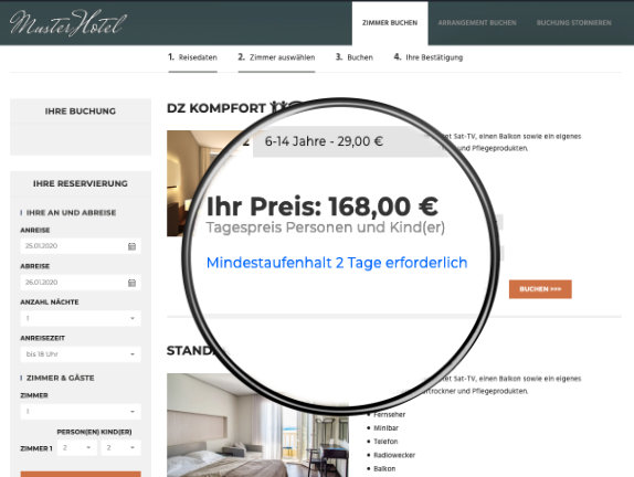 Buchungsmaschine Mindestaufenthalte Definieren